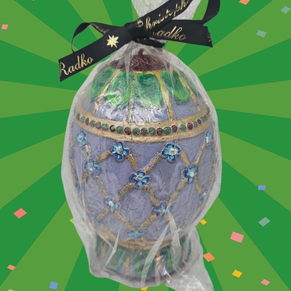 Vintage Christopher Radko Faberge Egg Candle Design "Home for the Holidays"
